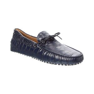 Tod’S Croc-Embossed Leather Loafer, Blue